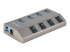 StarTech.com 4-Port Self-Powered USB-C Hub with Individual On/Off Switches, USB 3.0 5Gbps Expansion Hub w/Power Supply, Desktop/Laptop USB-C to USB-A Hub, 4x BC 1.2 (1.5A), USB Type C Hub - Vasen kulma