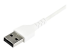 StarTech.com 1m USB A to USB C Charging Cable, Durable Fast Charge & Sync USB 2.0 to USB Type C Data Cord, Rugged TPE Jacket Aramid Fiber M/M 3A White, Samsung S10, S20, iPad Pro, Pixel - Lähikuva