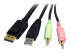 StarTech.com 6ft 4-in-1 USB DisplayPort® KVM Switch Cable w/ Audio & Microphone (DP4N1USB6) - Lähikuva