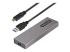 StarTech.com USB-C 10Gbps to M.2 NVMe or M.2 SATA SSD Enclosure, Tool-free M.2 PCIe/SATA NGFF SSD Enclosure, Portable Aluminum Case, USB Type-C & USB-A Host Cables, For 2230/2242/2260/2280 - Vasen kulma