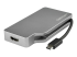 StarTech.com USB C Multiport Video Adapter with HDMI, VGA, Mini DisplayPort or DVI, USB Type C Monitor Adapter to HDMI 2.0 or mDP 1.2 (4K 60Hz), VGA or DVI (1080p), Space Gray Aluminum - Vasen kulma