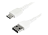 StarTech.com 1m USB A to USB C Charging Cable, Durable Fast Charge & Sync USB 2.0 to USB Type C Data Cord, Rugged TPE Jacket Aramid Fiber M/M 3A White, Samsung S10, S20, iPad Pro, Pixel - Oikea kulma
